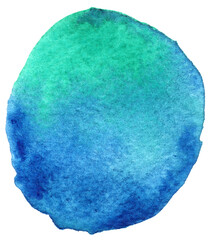 Blue Watercolor hand painted circles texture. Watercolour circle elements for design.