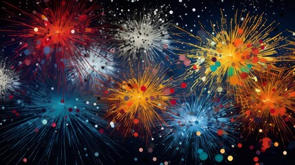 Fototapeta premium fireworks in the night sky. Fireworks in the night sky. Festive background with fireworks.