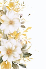 Obraz na płótnie Canvas Large white flowers with leaves