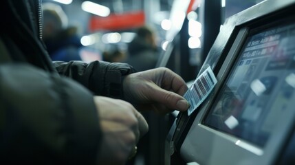 A closeup of a ticket being scanned with the ticketing system seamlessly processing fans as they make their way into the stadium.
