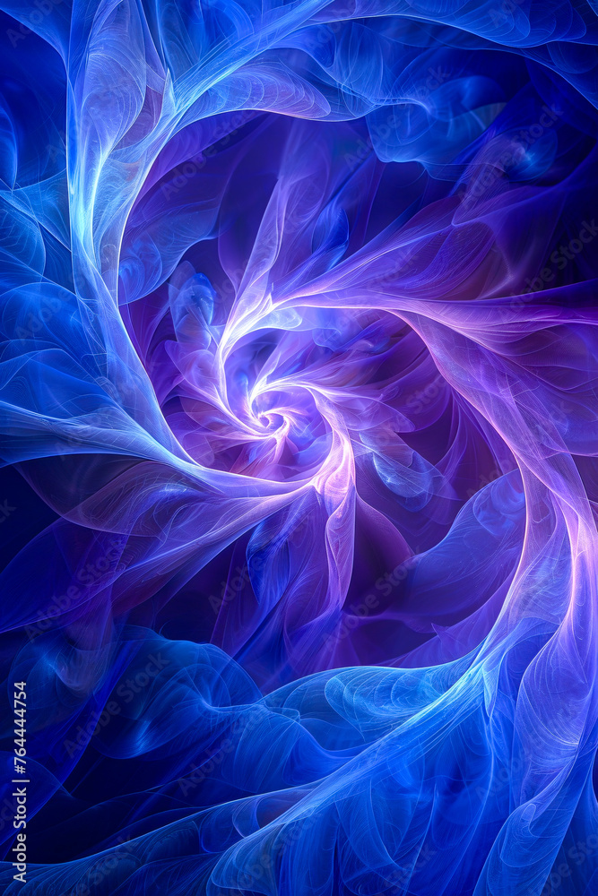 Wall mural futuristic fractal patterns, a journey through abstract space and time