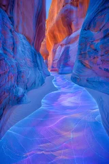 Photo sur Plexiglas Bleu foncé Majestic Sandstone Canyons Bathed in Light, Iconic American Southwest Landscapes