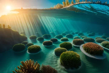 Rolgordijnen tropical coral reef © Hammad