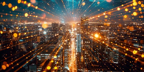 Boundaries blur as physical and digital worlds merge sparking innovation and connectivity. Concept Digital Transformation, Innovation, Connectivity, Blurring Boundaries, Physical-Digital Merger