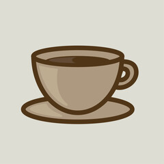 cup of coffee icon. beige and brown coffee vector. minimalist symbol. drink, breakfast, logo, restaurant, coffee shop