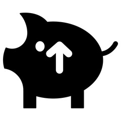 piggybank icon, simple vector design