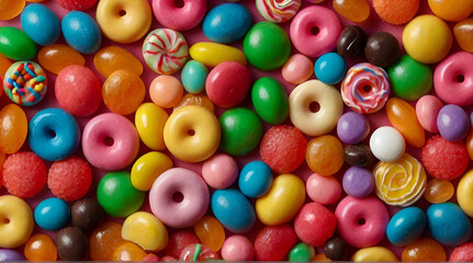 Fototapeta na wymiar Candies and sweets colorful background .Generative AI