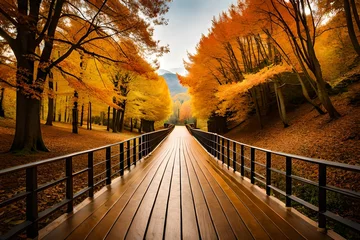 Keuken spatwand met foto autumn in the park © Hammad