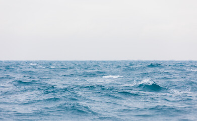 Sea landscape. Cloudy sky and wide horizon
