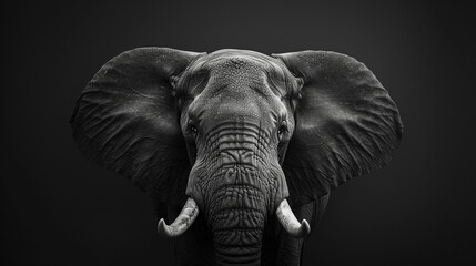 A majestic elephant its tusks and trunk artistically melting into glass - obrazy, fototapety, plakaty