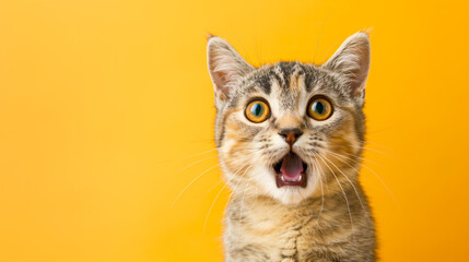 The cat looked surprised.