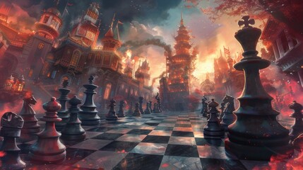 strategic concepts and tactics used in chess, such as controlling the center, developing pieces, castling, pawn structure, piece coordination