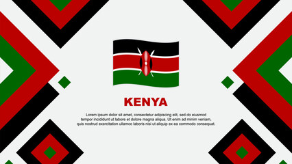 Kenya Flag Abstract Background Design Template. Kenya Independence Day Banner Wallpaper Vector Illustration. Kenya Template - obrazy, fototapety, plakaty