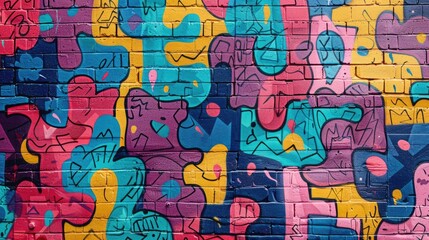 Artificially-Generated Graffiti Wall: A Modern Twist on Pop Art Backdrop