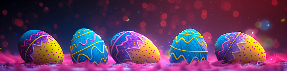 Easter celebration, vibrant eggs and spring decorations, festive seasonal joy