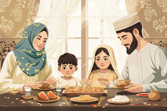 Muslim family during eid 