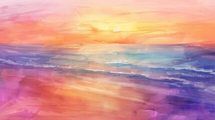 "Abstract impressionist seascape with vibrant sunset hues. Artistic background for creative design and wall art."
