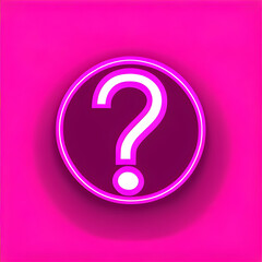 Pink Neon Question Mark Icon: Eye-catching Symbol for Attention-Grabbing Designs(Generative AI)