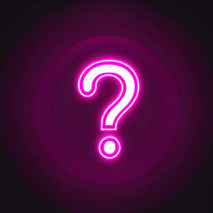 Pink Neon Question Mark Icon: Eye-catching Symbol for Attention-Grabbing Designs(Generative AI)