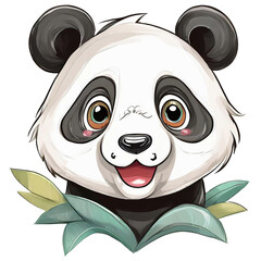 panda bear cartoon, cute and adorable panda head stickers