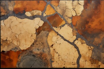 rusty marble grunge texture, surface. view from above. background in shades of gray, terracotta, orange and brown.