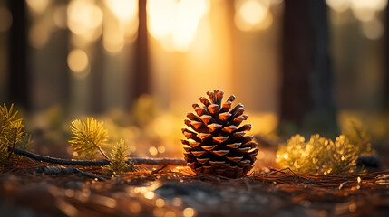 Close-up of pine cone - obrazy, fototapety, plakaty