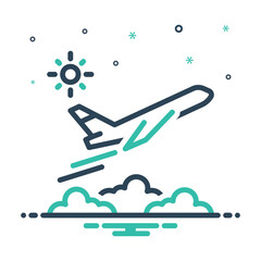 Mix icon for flight - obrazy, fototapety, plakaty
