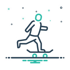 Mix icon for skateboard