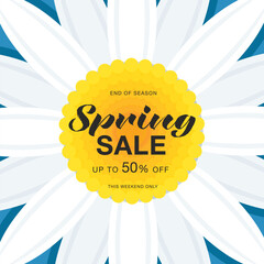 spring sale banner layout template design, vector illustration