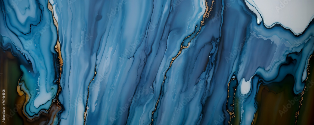 Wall mural Abstract stony liquid blue background