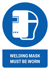 Fototapeta premium ISO mandatory safety signs wear welding mask size a4/a3/a2/a1