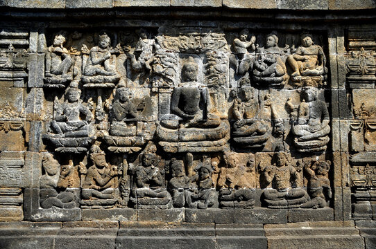 Borobudur temple stone relief image