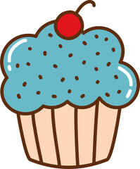 Cupcake For Dessert Illustration