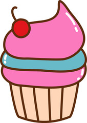 Cupcake For Dessert Illustration