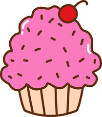Cupcake For Dessert Illustration