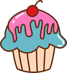 Cupcake For Dessert Illustration