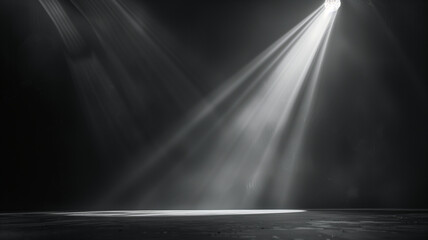 Photo of A spotlight on black background, representing the stage or scene for product presentation