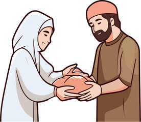 Sharing the Bounty, A Heartwarming Scene of Generosity and Community