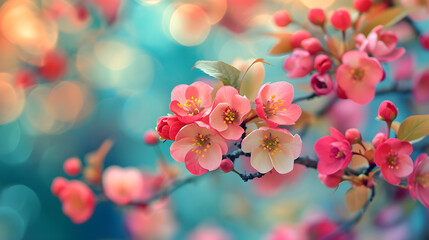 The chromatic mirage of springtime blossoms, showcasing a spectrum of colors in full bloom 