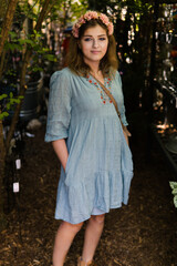 woman standing in alleyway