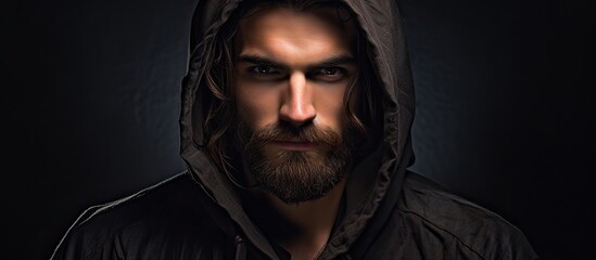 A Caucasian man with facial hair is dressed in a casual hoodie, looking relaxed and comfortable - Powered by Adobe