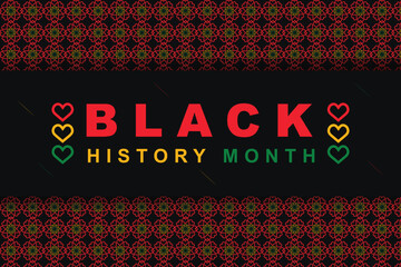 Black History Month banner design template vector. Black History Month banner with orange, red and green 