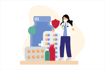 National Doctor Day Flat Illustration Design