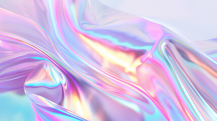 Soft Gradient Pastel Glass Holographic Background. Generative AI.