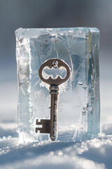 A key inside a block of ice