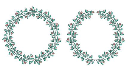 round frame with flower ornament