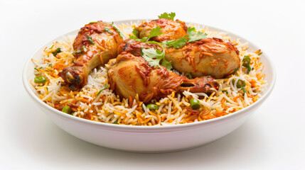 A plate of chicken biriyani
