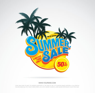 hot summer sale template banner design