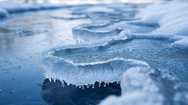 Frozen lakes and rivers to capture abstract patterns in ice formations, showcasing the beauty of winter
