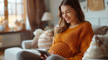 pregnant woman holding ultrasound scan on her tummy - obrazy, fototapety, plakaty